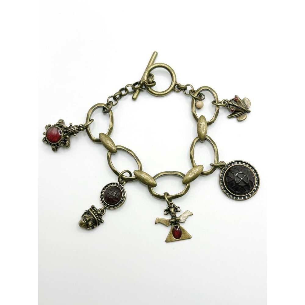 Unsigned Lucky Brand? Charm Bracelet Turtle Frog Mask